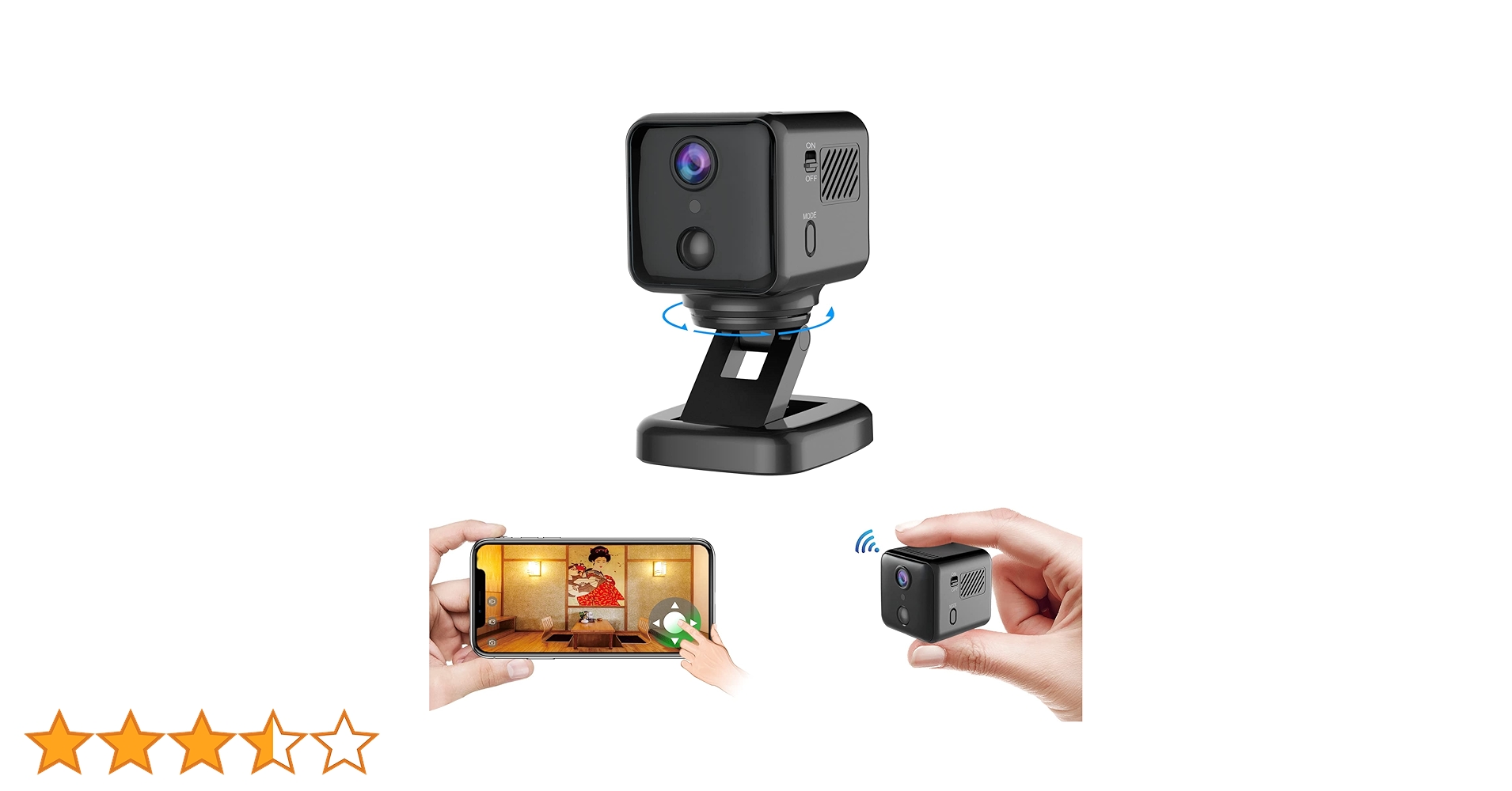 小型カメラ HD 1080P WiFi Amazon.co.jp: 小型カメラ 隠しカメラ WIFI機能付き 360度回転します